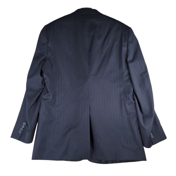 Hart Schaffner Marx Navy Blue Pinstripe Two Button Sport Coat Jacket Men's‎ 46L - Picture 2 of 10